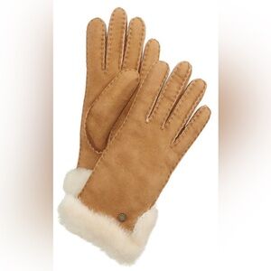 New with Tag Women UGG Sheepskin Shearling Slim Side-Vent Gloves O/S